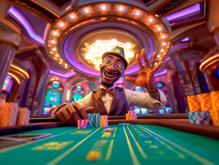 Antarmuka permainan Allbet di janda 4d menampilkan dealer live dengan studio multi-kamera profesional